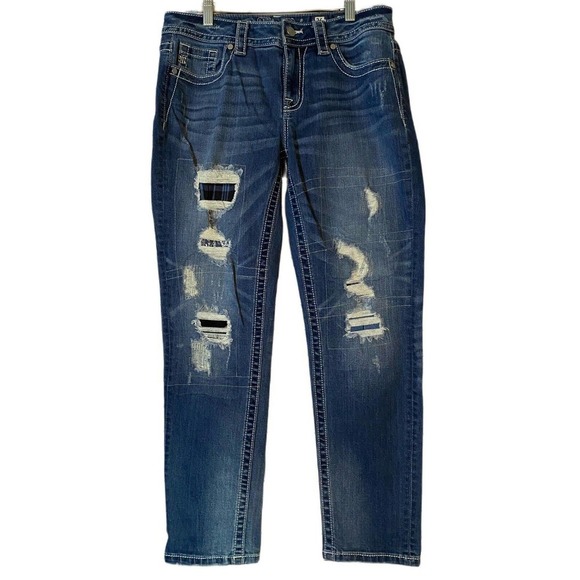 Miss Me Denim - 𝅺miss ME BOYFRIEND ANKLE DENIM JEANS DISTRESSED DESTROYED SZ 26 WOMENS FALL